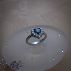 Сребърен дамски пръстен с мистик топаз  R-1044